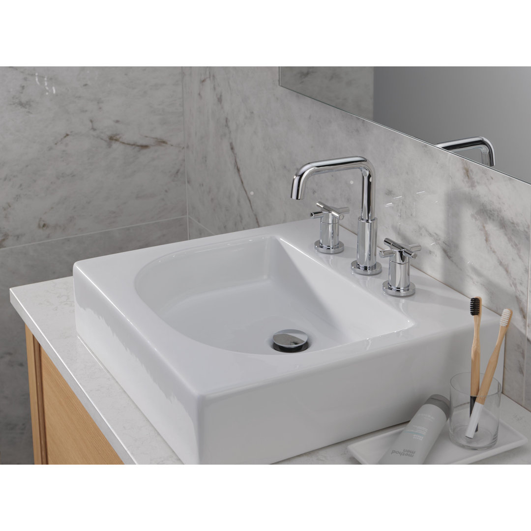 Nicoli Widespread Bathroom Faucet 3 Hole, 2-handle Bathroom Sink Faucet with Drain Assembly